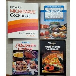 Vintage Microwave Cookbook Lot of 4 1983-1985 HPBooks Sanyo Whirlpool & Kenmore